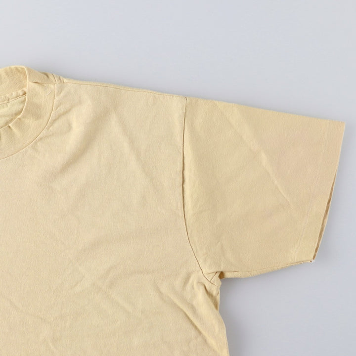 Vintage 90'S Hanes BEEFY-T plain T-shirt, Made in USA, Men's XL cotton Beige type Vintage Second Hand