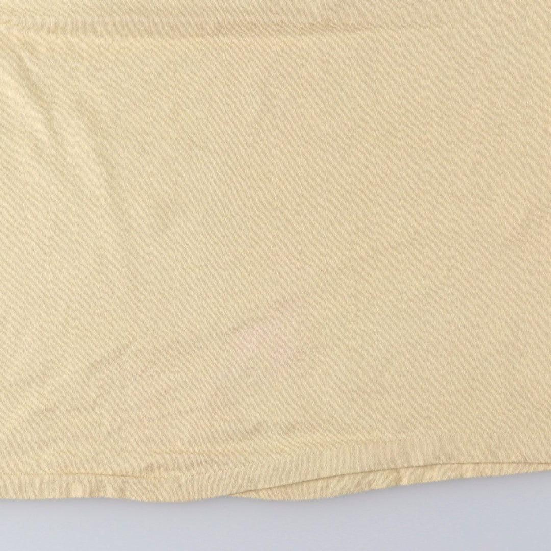 Vintage 90'S Hanes BEEFY-T plain T-shirt, Made in USA, Men's XL cotton Beige type Vintage Second Hand