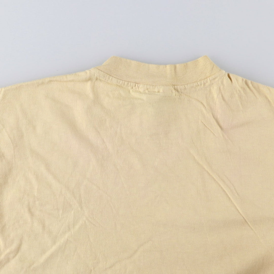 Vintage 90'S Hanes BEEFY-T plain T-shirt, Made in USA, Men's XL cotton Beige type Vintage Second Hand