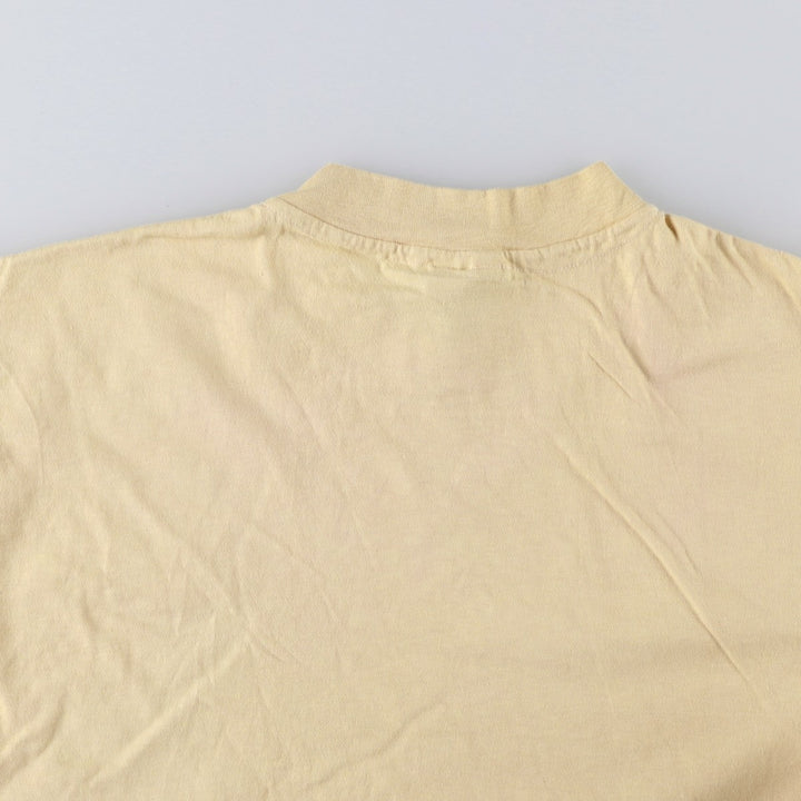 Vintage 90'S Hanes BEEFY-T plain T-shirt, Made in USA, Men's XL cotton Beige type Vintage Second Hand
