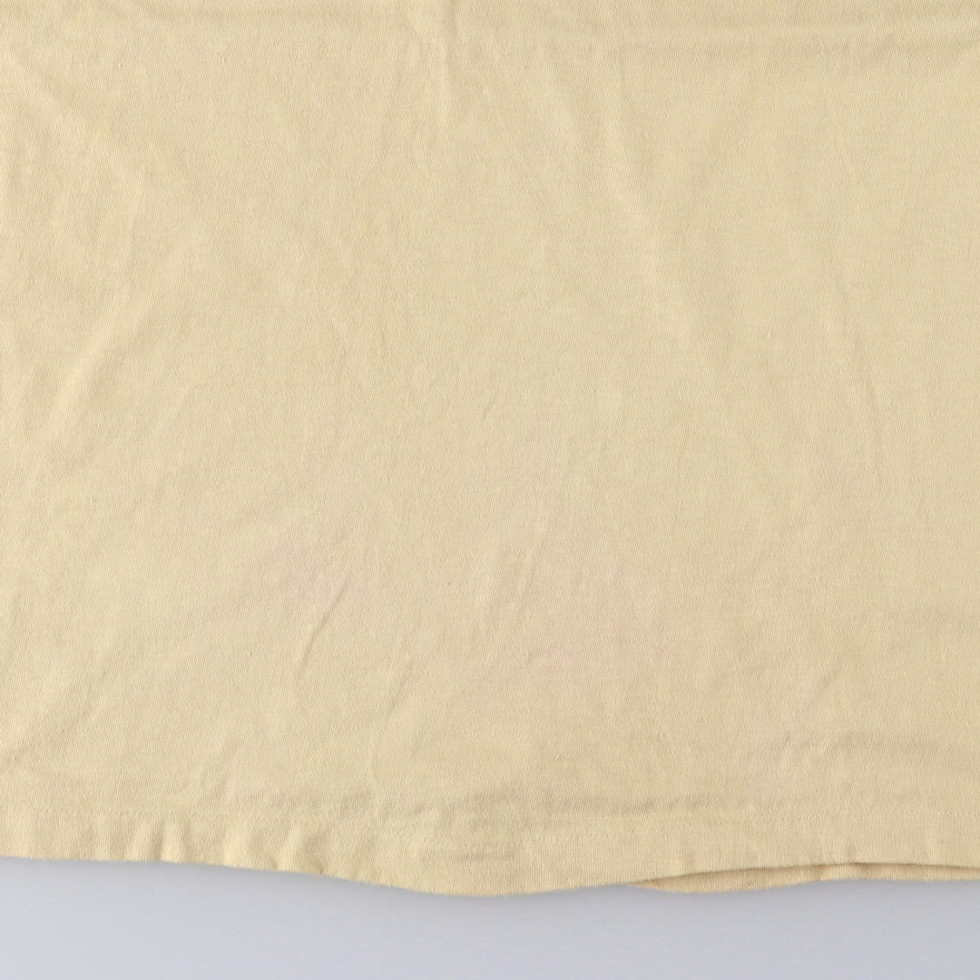 Vintage 90'S Hanes BEEFY-T plain T-shirt, Made in USA, Men's XL cotton Beige type Vintage Second Hand