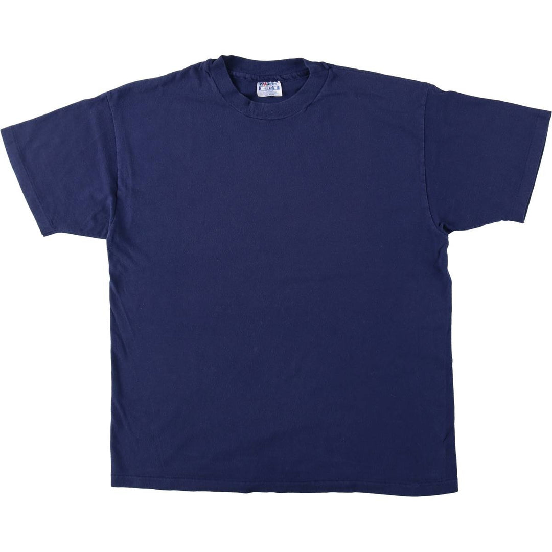 80'S Hanes BEEFY-T Blue Tag Plain T-Shirt Made in USA Men's Size L (Equivalent) Vintage cotton navy blue type Vintage Second Hand