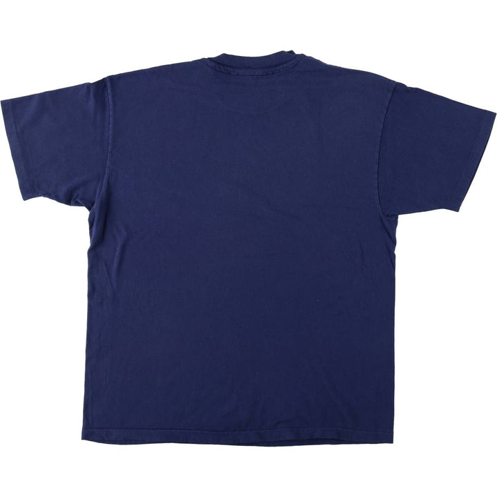 80'S Hanes BEEFY-T Blue Tag Plain T-Shirt Made in USA Men's Size L (Equivalent) Vintage cotton navy blue type Vintage Second Hand