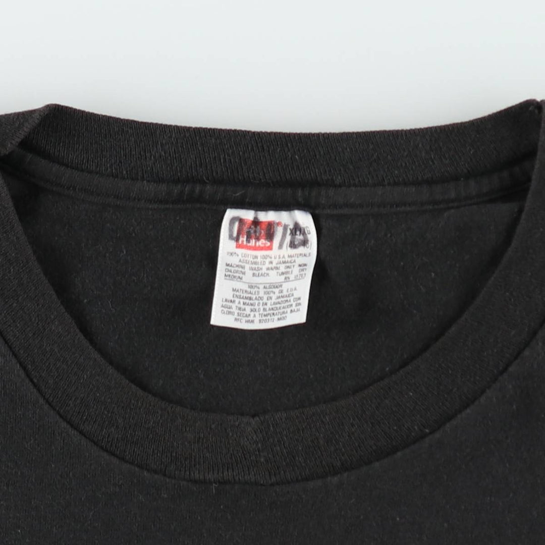 Vintage 90'S Hanes plain T-shirt, men's size XL cotton black type Vintage Second Hand