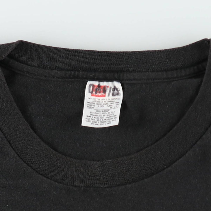 Vintage 90'S Hanes plain T-shirt, men's size XL cotton black type Vintage Second Hand