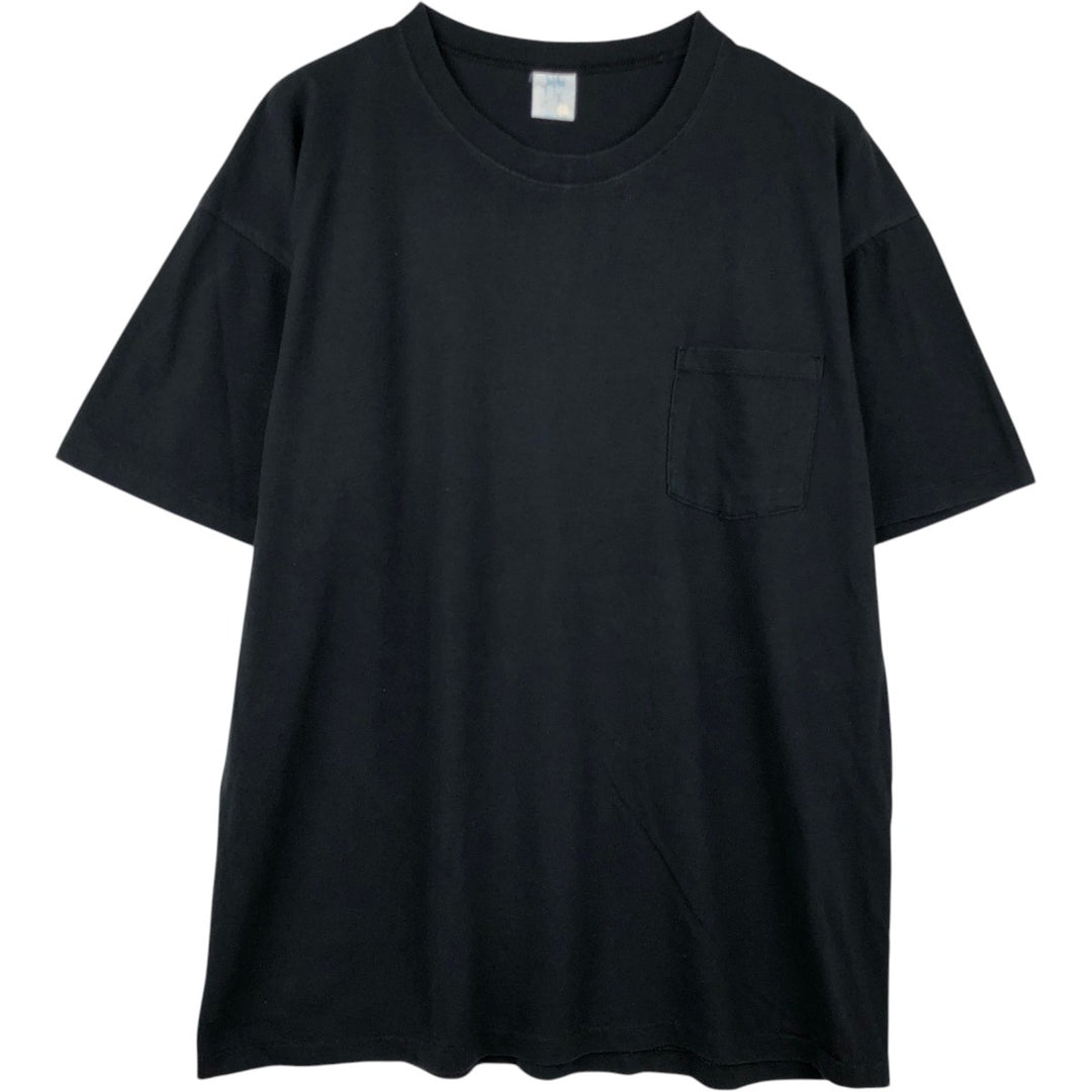 ~90'S BVD Plain Pocket T-Shirt, Men's XXL equivalent, Vintage cotton black type Vintage Second Hand