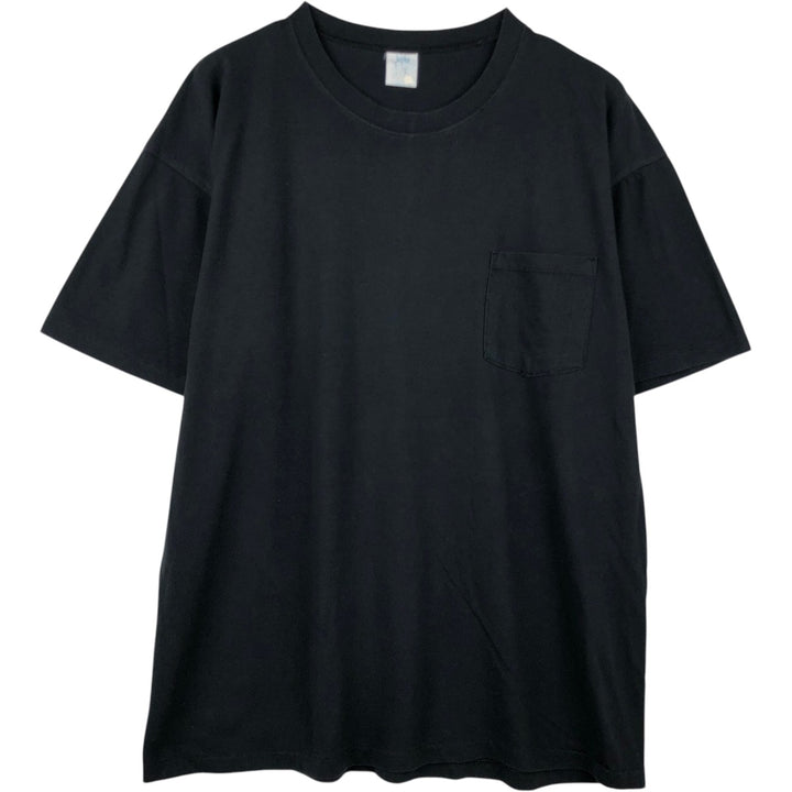 ~90'S BVD Plain Pocket T-Shirt, Men's XXL equivalent, Vintage cotton black type Vintage Second Hand