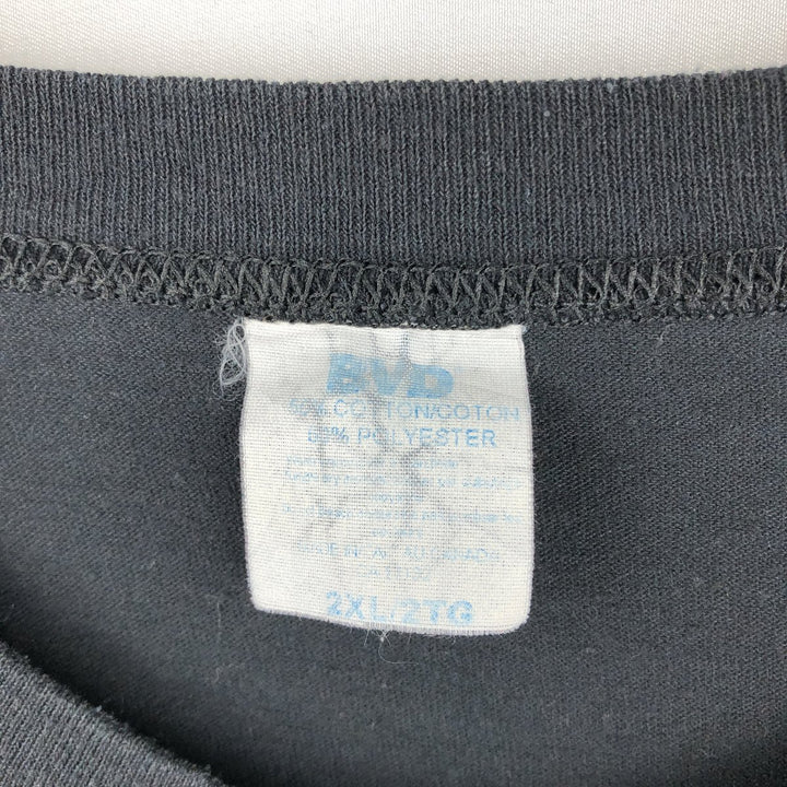 ~90'S BVD Plain Pocket T-Shirt, Men's XXL equivalent, Vintage cotton black type Vintage Second Hand