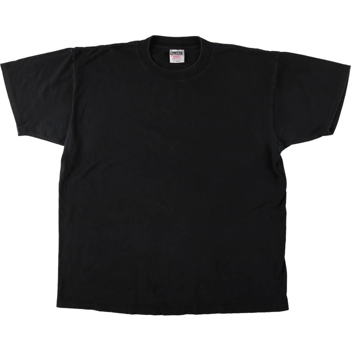 90'S ONEITA Plain T-Shirt, Made in USA, Men's XL equivalent, Vintage cotton black type Vintage Second Hand