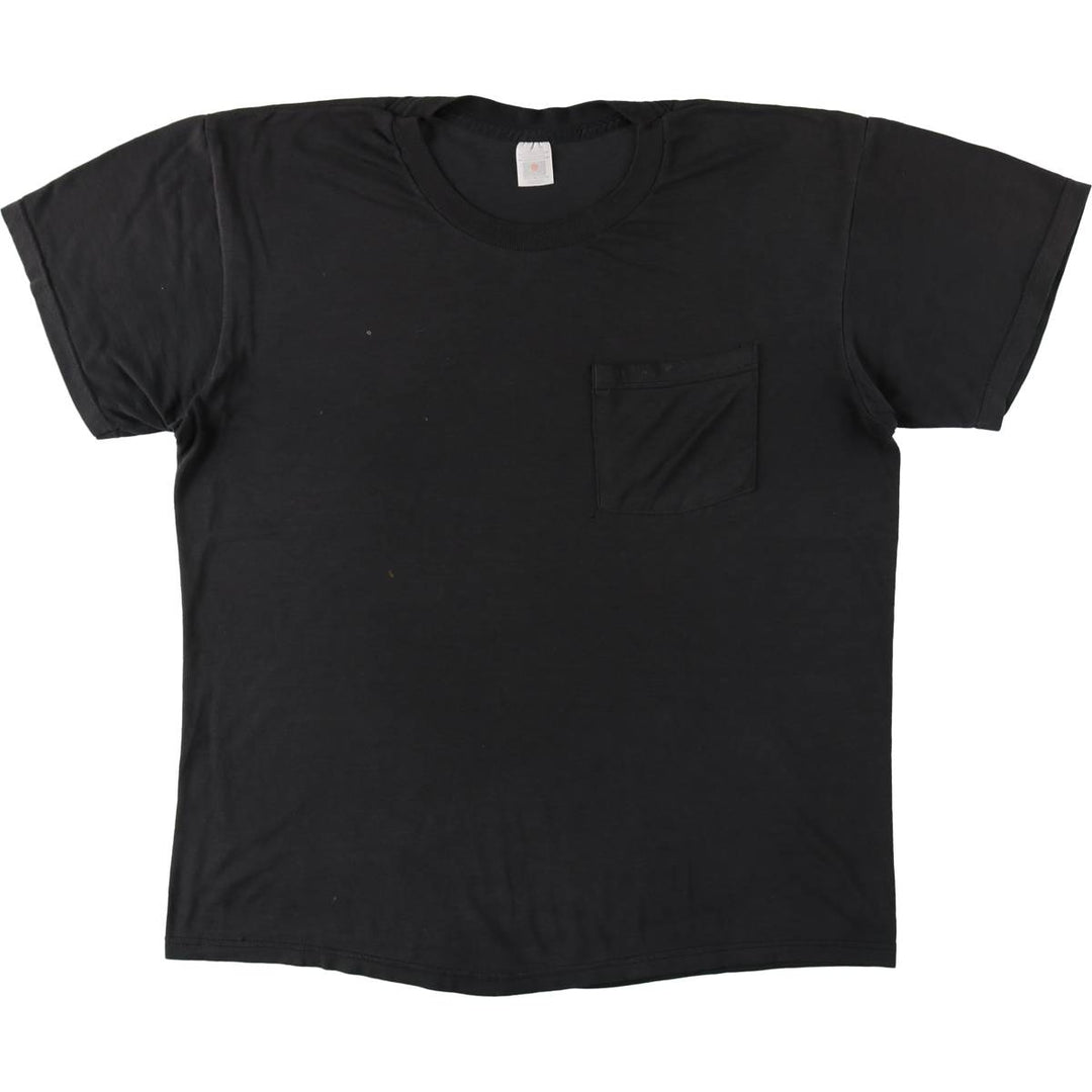 90'S Fruit of the Loom plain pocket t-shirt, men's size L equivalent, vintage. cotton black type Vintage Second Hand