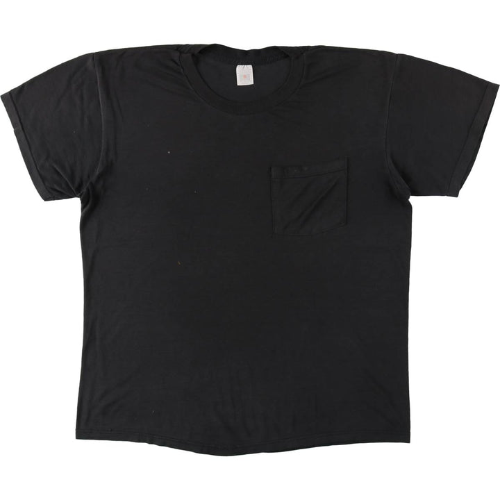90'S Fruit of the Loom plain pocket t-shirt, men's size L equivalent, vintage. cotton black type Vintage Second Hand