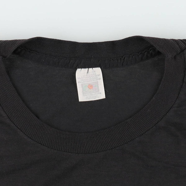 90'S Fruit of the Loom plain pocket t-shirt, men's size L equivalent, vintage. cotton black type Vintage Second Hand