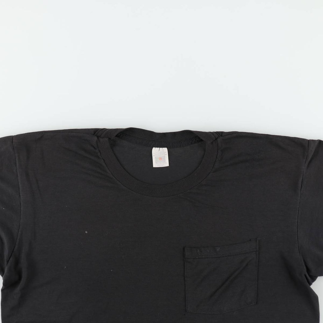 90'S Fruit of the Loom plain pocket t-shirt, men's size L equivalent, vintage. cotton black type Vintage Second Hand