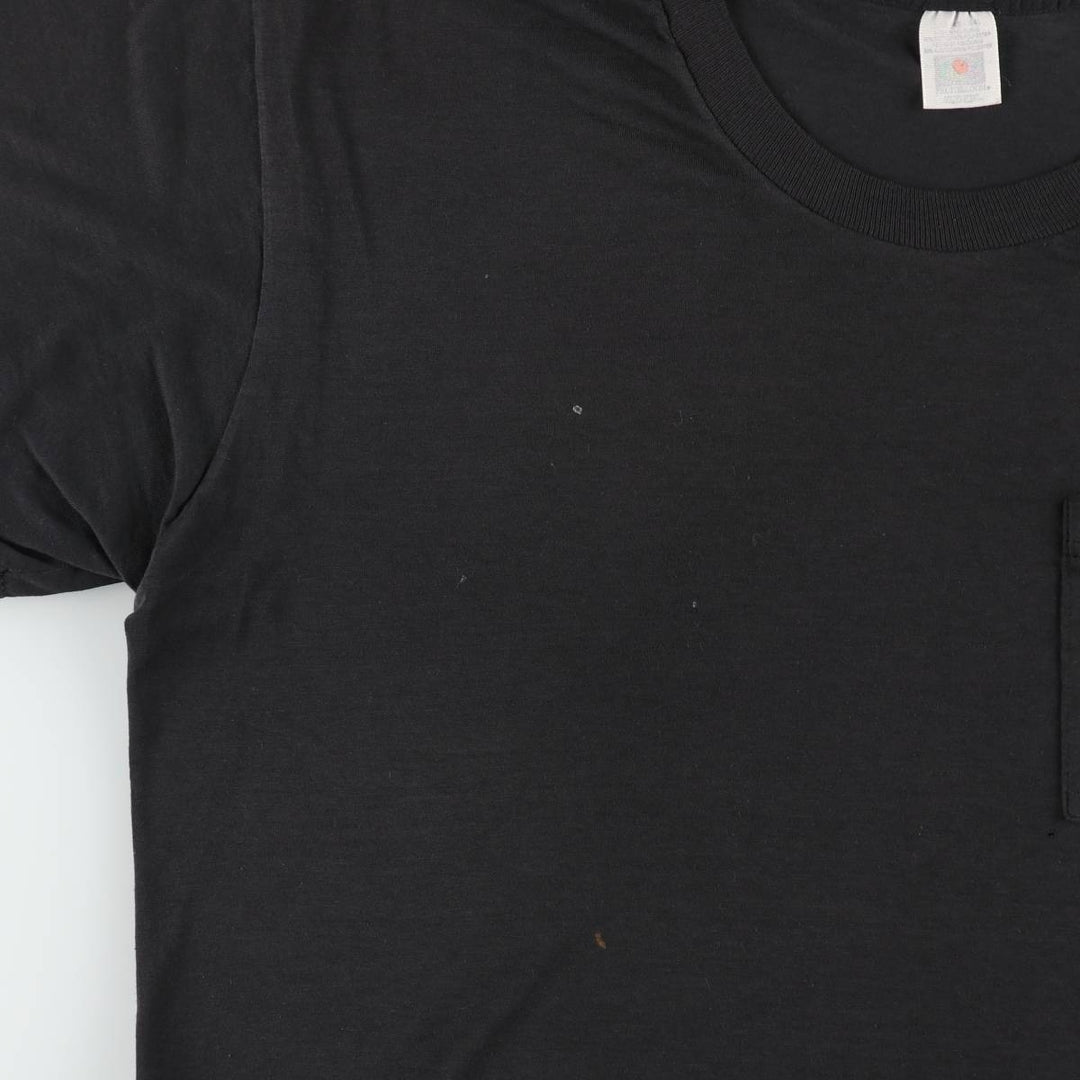 90'S Fruit of the Loom plain pocket t-shirt, men's size L equivalent, vintage. cotton black type Vintage Second Hand