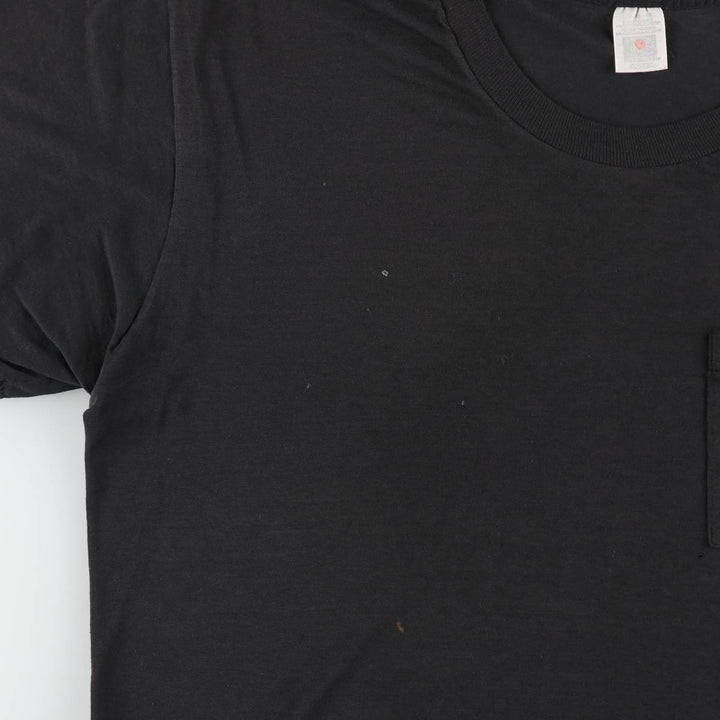 90'S Fruit of the Loom plain pocket t-shirt, men's size L equivalent, vintage. cotton black type Vintage Second Hand