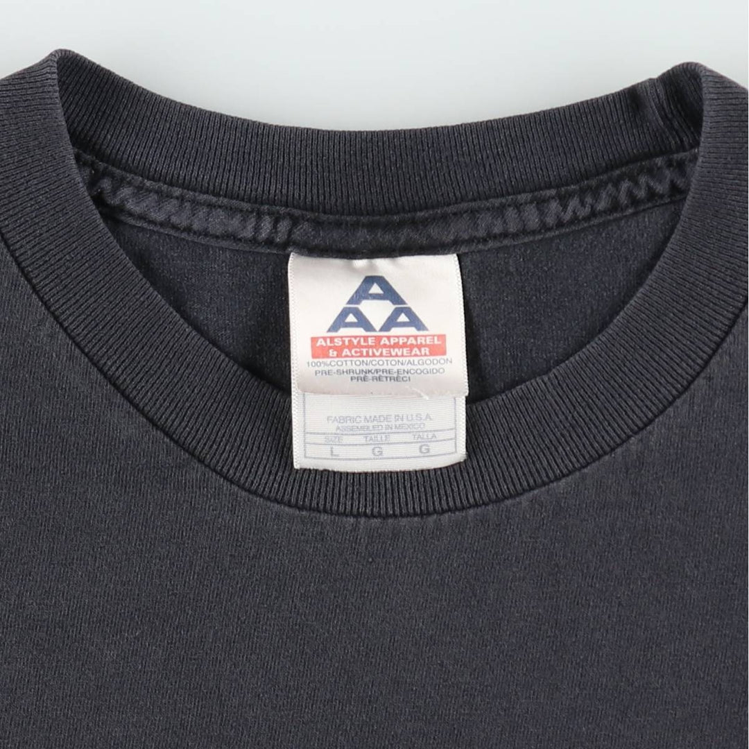 2000'S ALSTYLE Plain T-shirt, Made in USA, Men's Size L cotton black type Vintage Second Hand