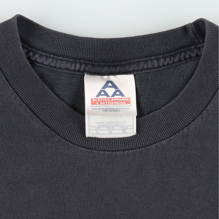 2000'S ALSTYLE Plain T-shirt, Made in USA, Men's Size L cotton black type Vintage Second Hand