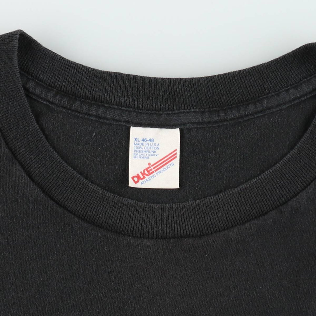 Vintage 90'S DUKE plain T-shirt, made in the USA, men's size XL cotton black type Vintage Second Hand
