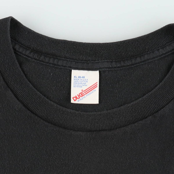 Vintage 90'S DUKE plain T-shirt, made in the USA, men's size XL cotton black type Vintage Second Hand