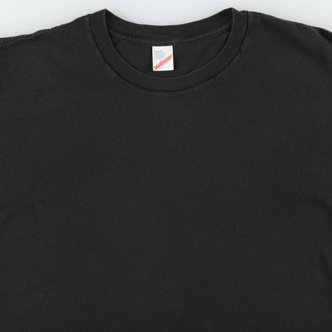 Vintage 90'S DUKE plain T-shirt, made in the USA, men's size XL cotton black type Vintage Second Hand