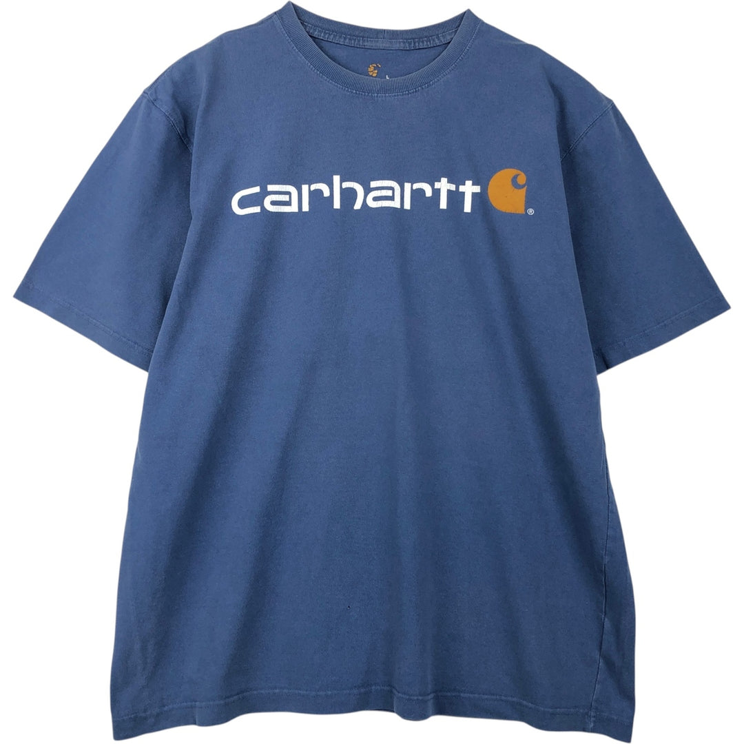 Carhartt ORIGINAL FIT short sleeve logo T-shirt, men's size L cotton Blue type light blue Vintage Second Hand