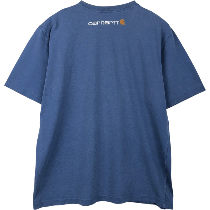 Carhartt ORIGINAL FIT short sleeve logo T-shirt, men's size L cotton Blue type light blue Vintage Second Hand