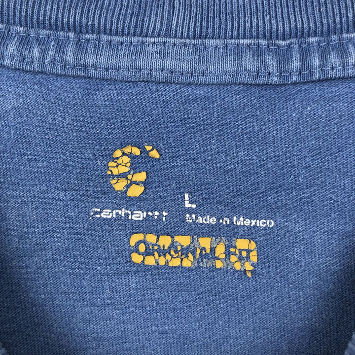 Carhartt ORIGINAL FIT short sleeve logo T-shirt, men's size L cotton Blue type light blue Vintage Second Hand