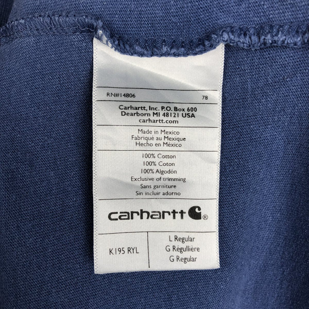 Carhartt ORIGINAL FIT short sleeve logo T-shirt, men's size L cotton Blue type light blue Vintage Second Hand