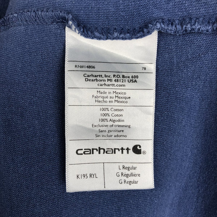 Carhartt ORIGINAL FIT short sleeve logo T-shirt, men's size L cotton Blue type light blue Vintage Second Hand