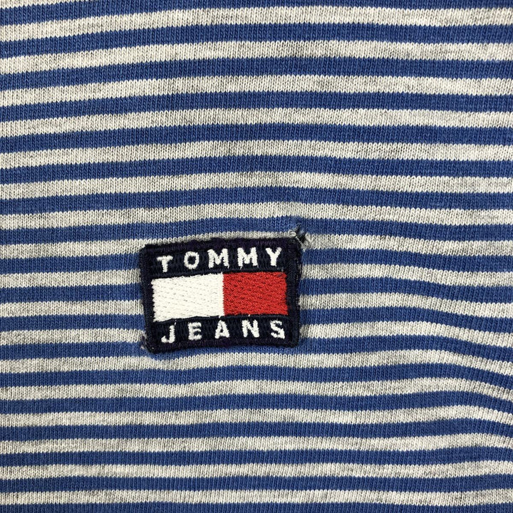 90'S Tommy Hilfiger JEANS Short-Sleeve Striped T-Shirt, Men's Size XL (Equivalent), Vintage cotton blue type Vintage Second Hand
