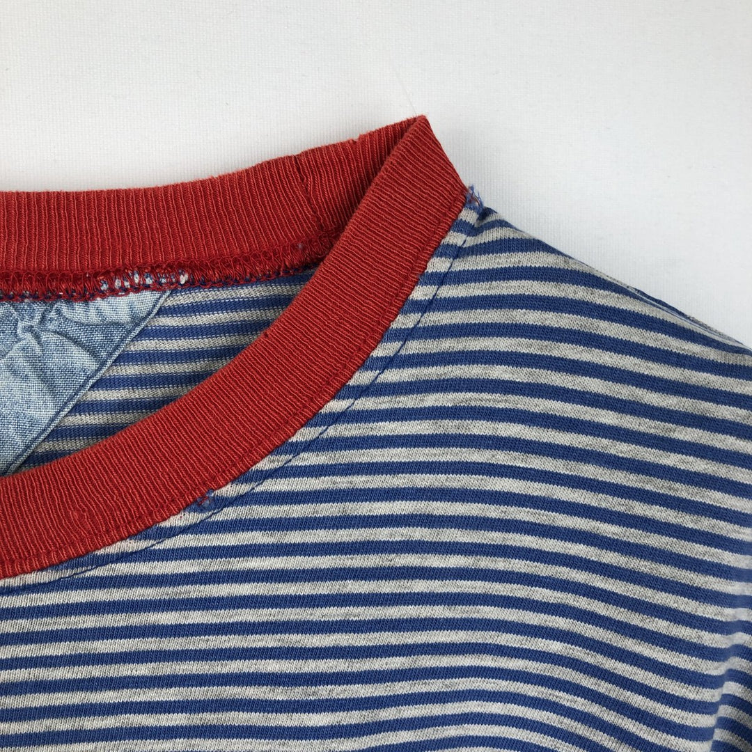 90'S Tommy Hilfiger JEANS Short-Sleeve Striped T-Shirt, Men's Size XL (Equivalent), Vintage cotton blue type Vintage Second Hand