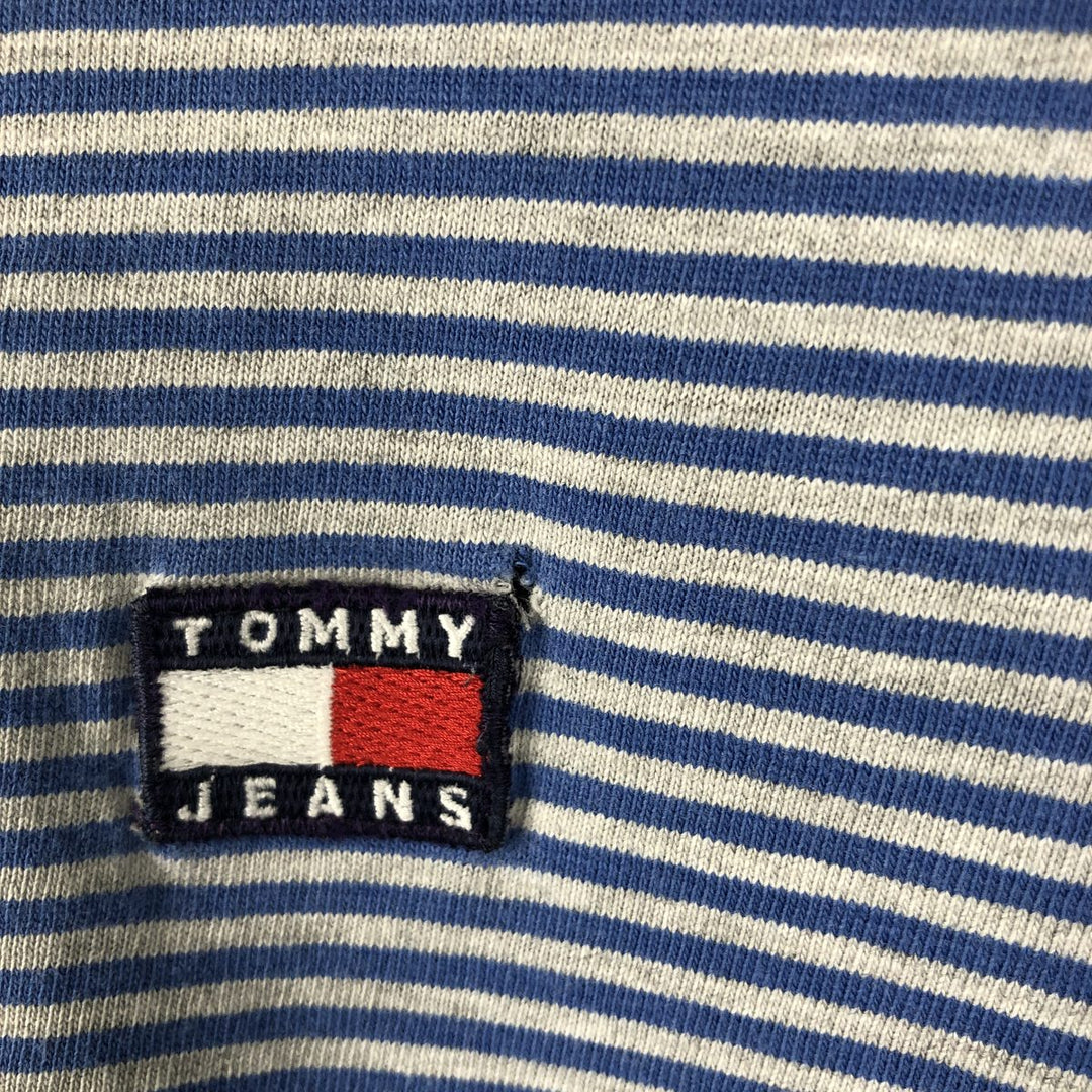 90'S Tommy Hilfiger JEANS Short-Sleeve Striped T-Shirt, Men's Size XL (Equivalent), Vintage cotton blue type Vintage Second Hand