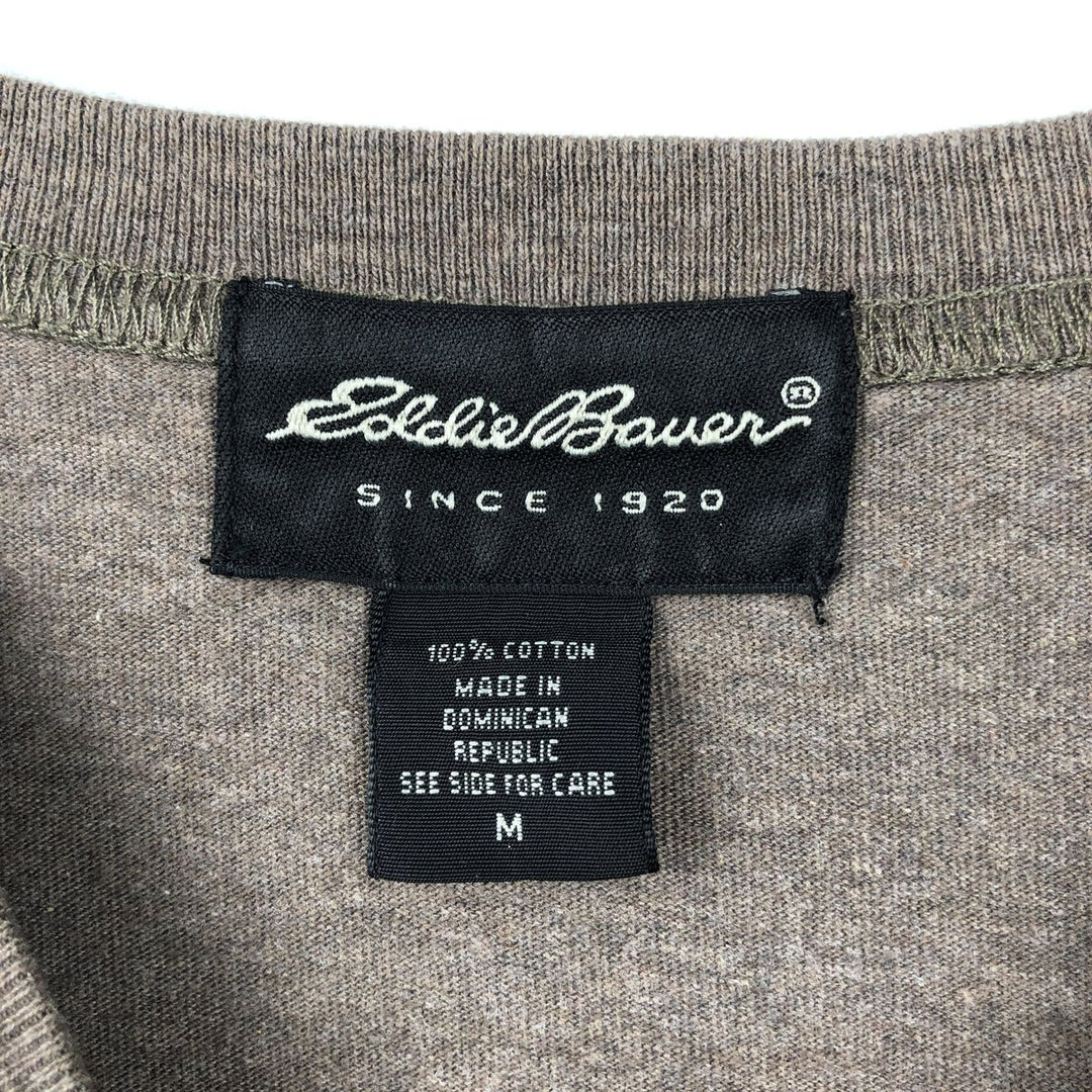 2000'S Eddie Bauer short-sleeved T-shirt, men's size M (approx.) cotton brown type Vintage Second Hand