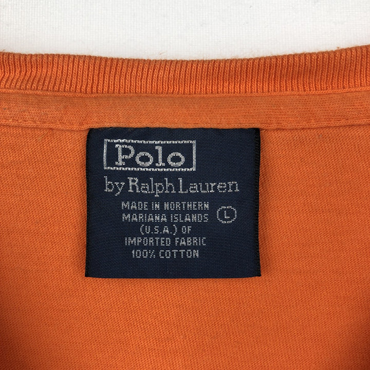 Ralph Lauren POLO by Ralph Lauren short sleeve one point logo T-shirt men's L size cotton orange type Vintage Second Hand