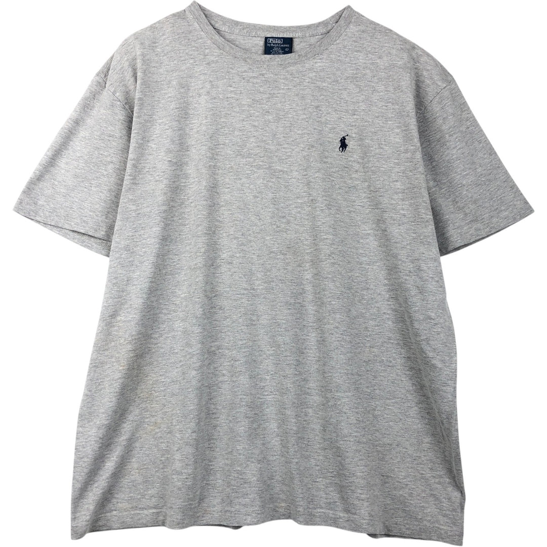 Ralph Lauren POLO by Ralph Lauren short sleeve one point logo T-shirt men's L size cotton gray type Vintage Second Hand