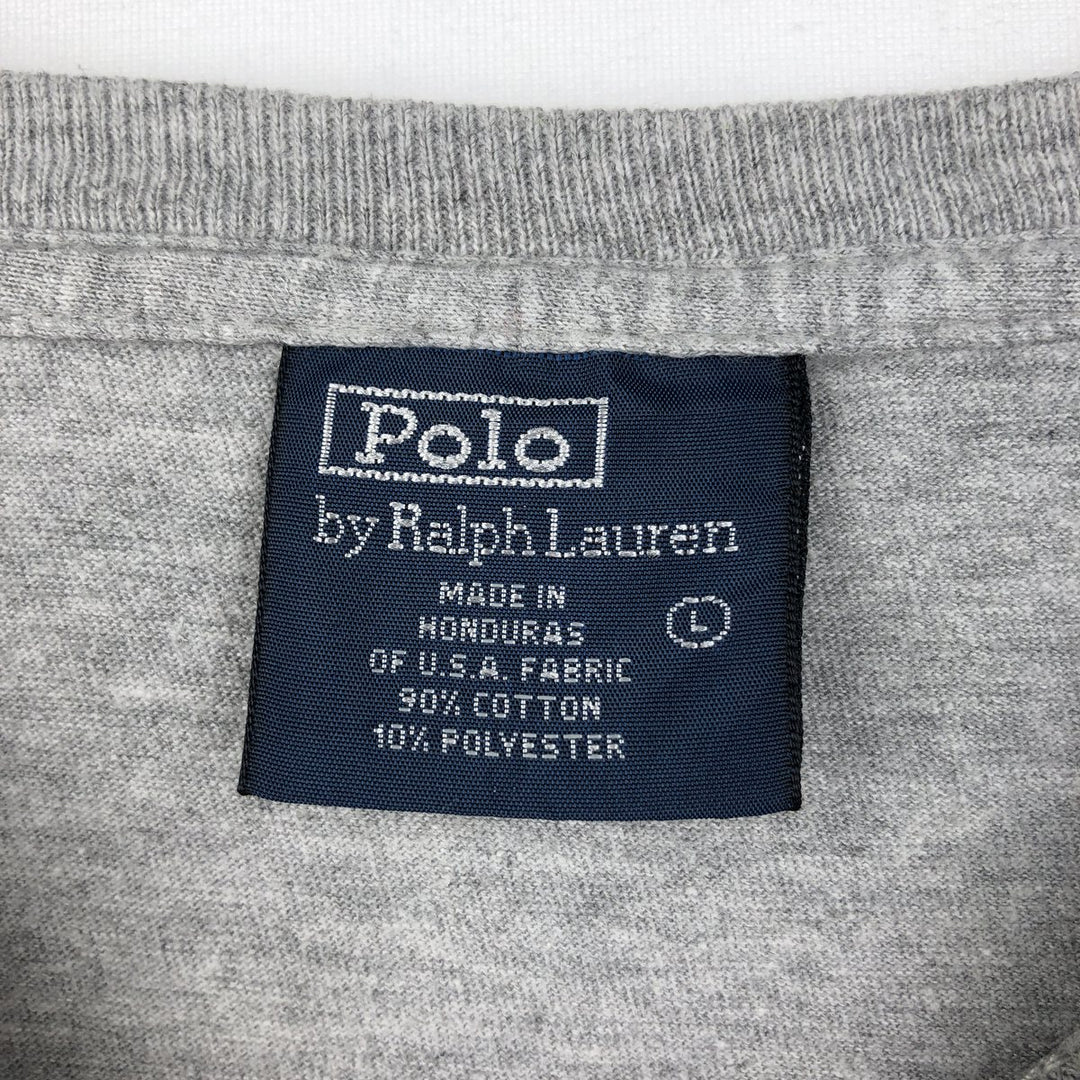 Ralph Lauren POLO by Ralph Lauren short sleeve one point logo T-shirt men's L size cotton gray type Vintage Second Hand