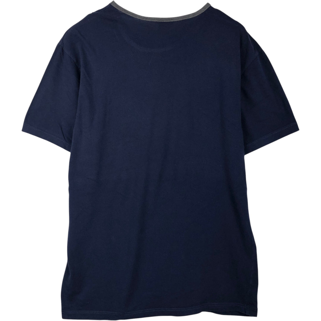 Ralph Lauren POLO by Ralph Lauren SLEEPWEAR Short-Sleeve T-Shirt with One-Point Logo, Men's Size XL (approx.) cotton navy blue type Vintage Second Hand