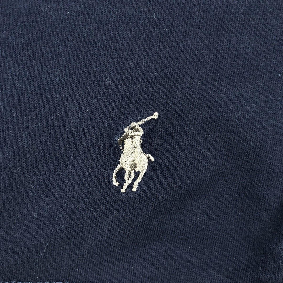 Ralph Lauren POLO by Ralph Lauren SLEEPWEAR Short-Sleeve T-Shirt with One-Point Logo, Men's Size XL (approx.) cotton navy blue type Vintage Second Hand
