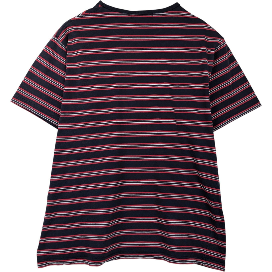 Ralph Lauren POLO by Ralph Lauren Multi-stripe Short-Sleeve Striped T-Shirt, Men's Size XL (approx.) cotton navy blue type Vintage Second Hand
