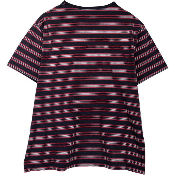 Ralph Lauren POLO by Ralph Lauren Multi-stripe Short-Sleeve Striped T-Shirt, Men's Size XL (approx.) cotton navy blue type Vintage Second Hand