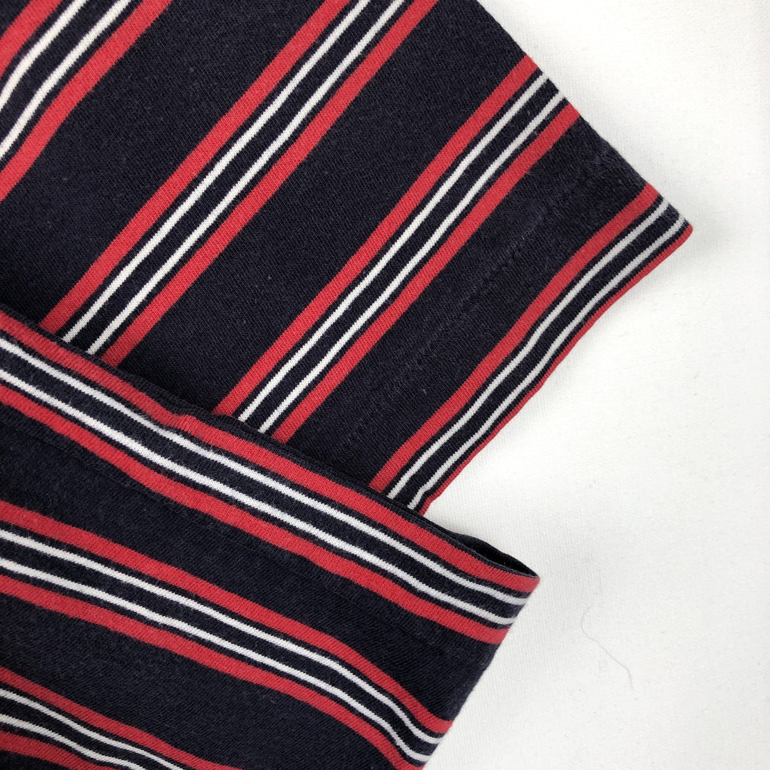 Ralph Lauren POLO by Ralph Lauren Multi-stripe Short-Sleeve Striped T-Shirt, Men's Size XL (approx.) cotton navy blue type Vintage Second Hand
