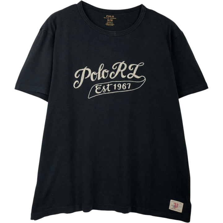 Ralph Lauren POLO RALPH LAUREN CUSTOM FIT Short-Sleeve Logo T-Shirt, Men's Size XL (approx.) cotton black type Vintage Second Hand