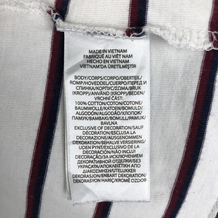 Ralph Lauren POLO RALPH LAUREN Striped Pattern Multi-Stripe Short-Sleeve T-Shirt with One-Point Logo (Men's Size M) cotton white type Vintage Second Hand