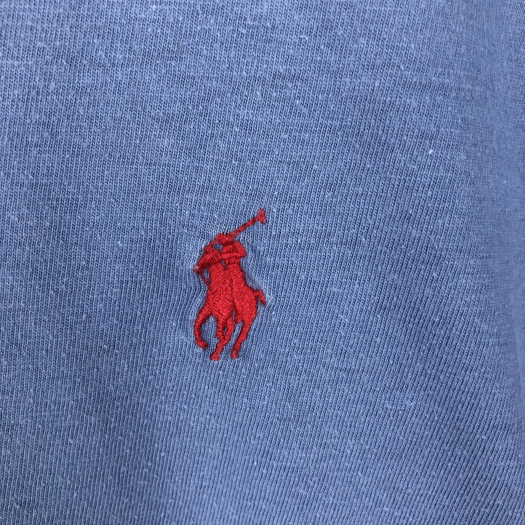 Ralph Lauren POLO by Ralph Lauren short-sleeved one-point logo T-shirt, men's size XXL cotton Blue type light blue Vintage Second Hand