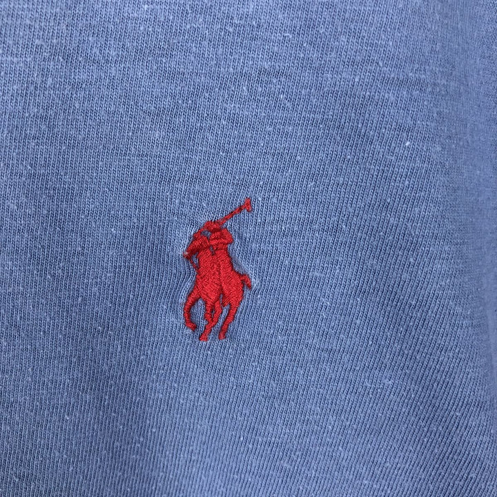 Ralph Lauren POLO by Ralph Lauren short-sleeved one-point logo T-shirt, men's size XXL cotton Blue type light blue Vintage Second Hand