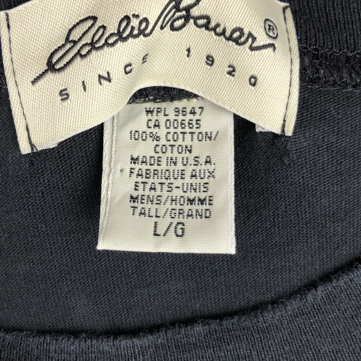 Eddie Bauer Short-Sleeve T-Shirt, Made in USA, Men's Size L (approx.) cotton black type Vintage Second Hand