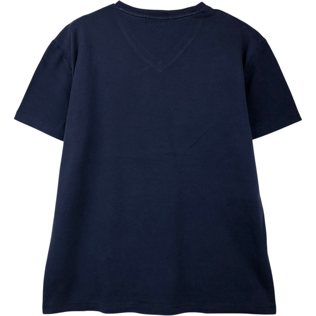 Ralph Lauren POLO RALPH LAUREN CUSTOM SLIM FIT V-neck Short-sleeve T-shirt with a single logo, Men's size L (approx.) cotton navy blue type Vintage Second Hand