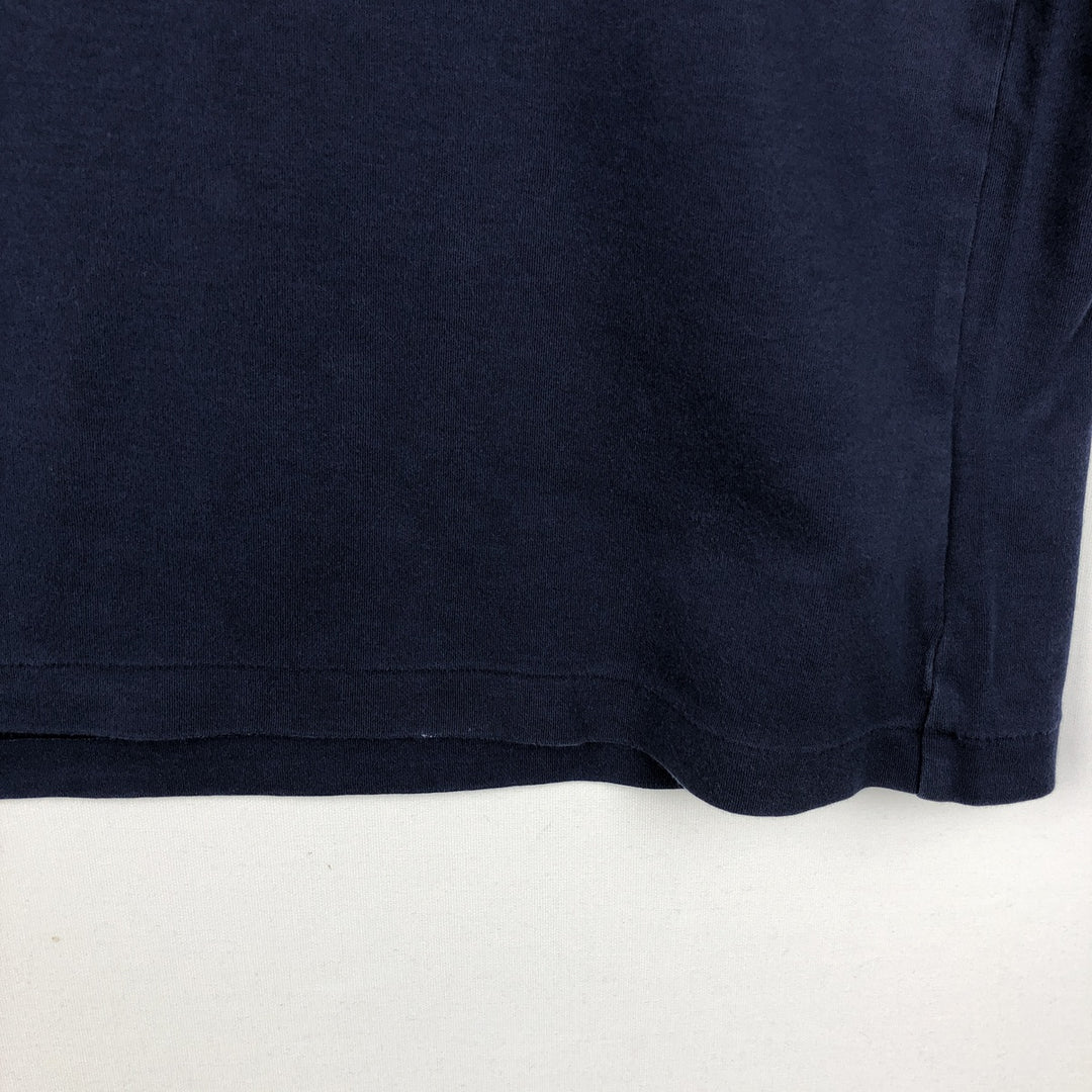 Ralph Lauren POLO RALPH LAUREN CUSTOM SLIM FIT V-neck Short-sleeve T-shirt with a single logo, Men's size L (approx.) cotton navy blue type Vintage Second Hand