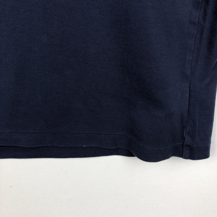 Ralph Lauren POLO RALPH LAUREN CUSTOM SLIM FIT V-neck Short-sleeve T-shirt with a single logo, Men's size L (approx.) cotton navy blue type Vintage Second Hand