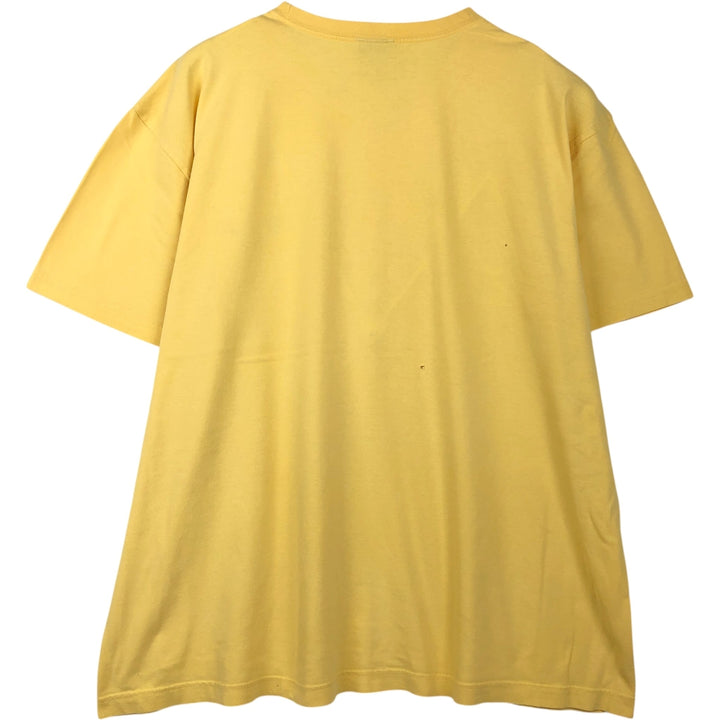 Ralph Lauren POLO by Ralph Lauren Short-Sleeve T-Shirt with One-Point Logo, Men's Size XL (approx.) cotton yellow type Vintage Second Hand